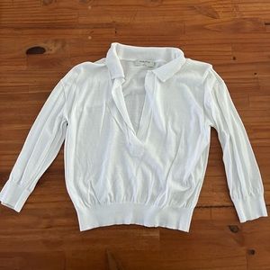 Babaton/Aritzia white polo top